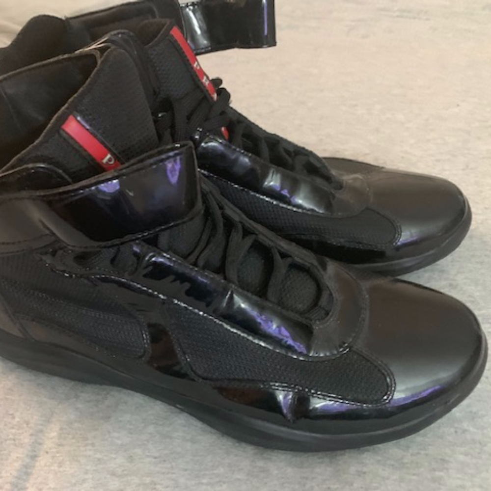 ✨Authentic Prada✨ Patten leather Men Hightop